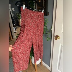 American Eagle boho cropped lace up pant